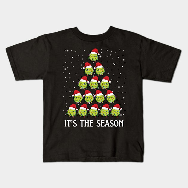 Tennis Christmas Tree It's The Season Funny Tennis Lover Kids T-Shirt by egcreations